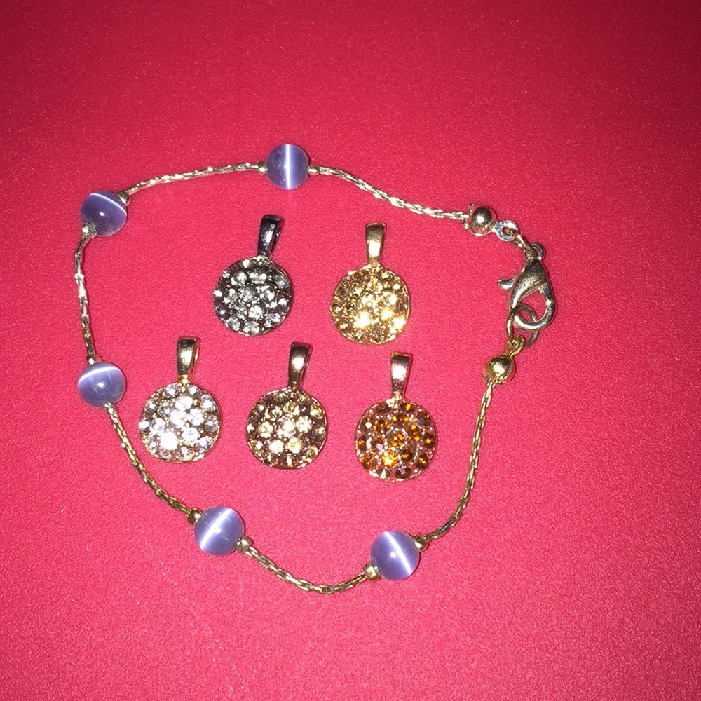 Necklace pendants & blue beaded bracelet